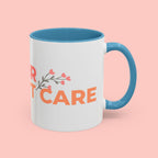 Accent Coffee Mug - "Growing Hair I Don't Care" Floral Script Coffee Mug