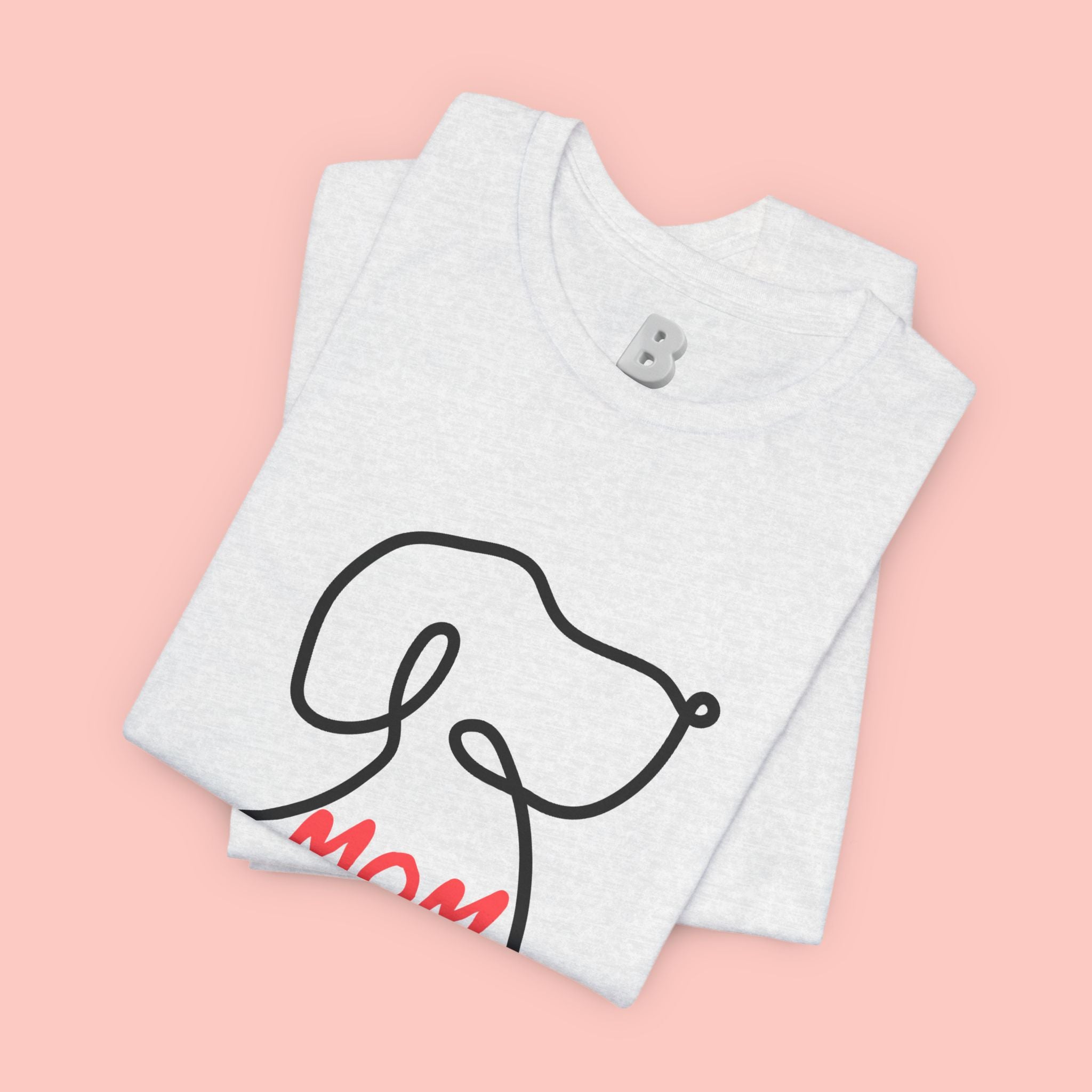 Mom Dog T-Shirt — Minimal Line Art Puppy Tee for Dog Moms, Mother's Day Gift