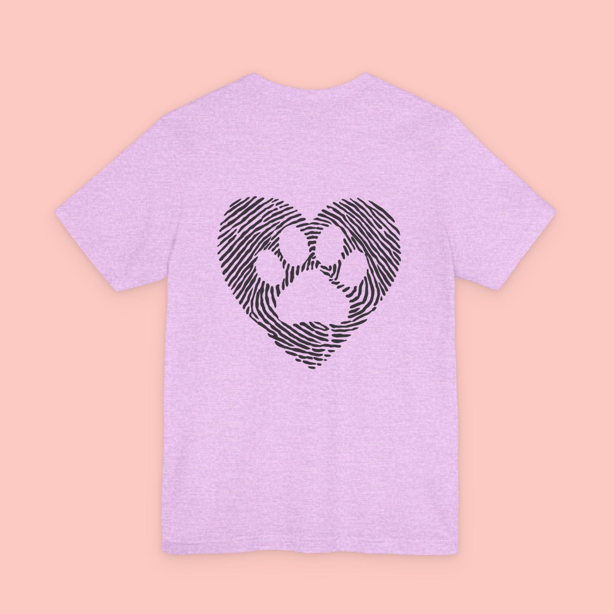 T-Shirt — Heart Pawprint Fingerprint Design (Pet Lover Gift)