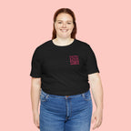 Leopard Hearts Pocket Tee — Women's Cute Animal Print Chest Pocket T‑Shirt