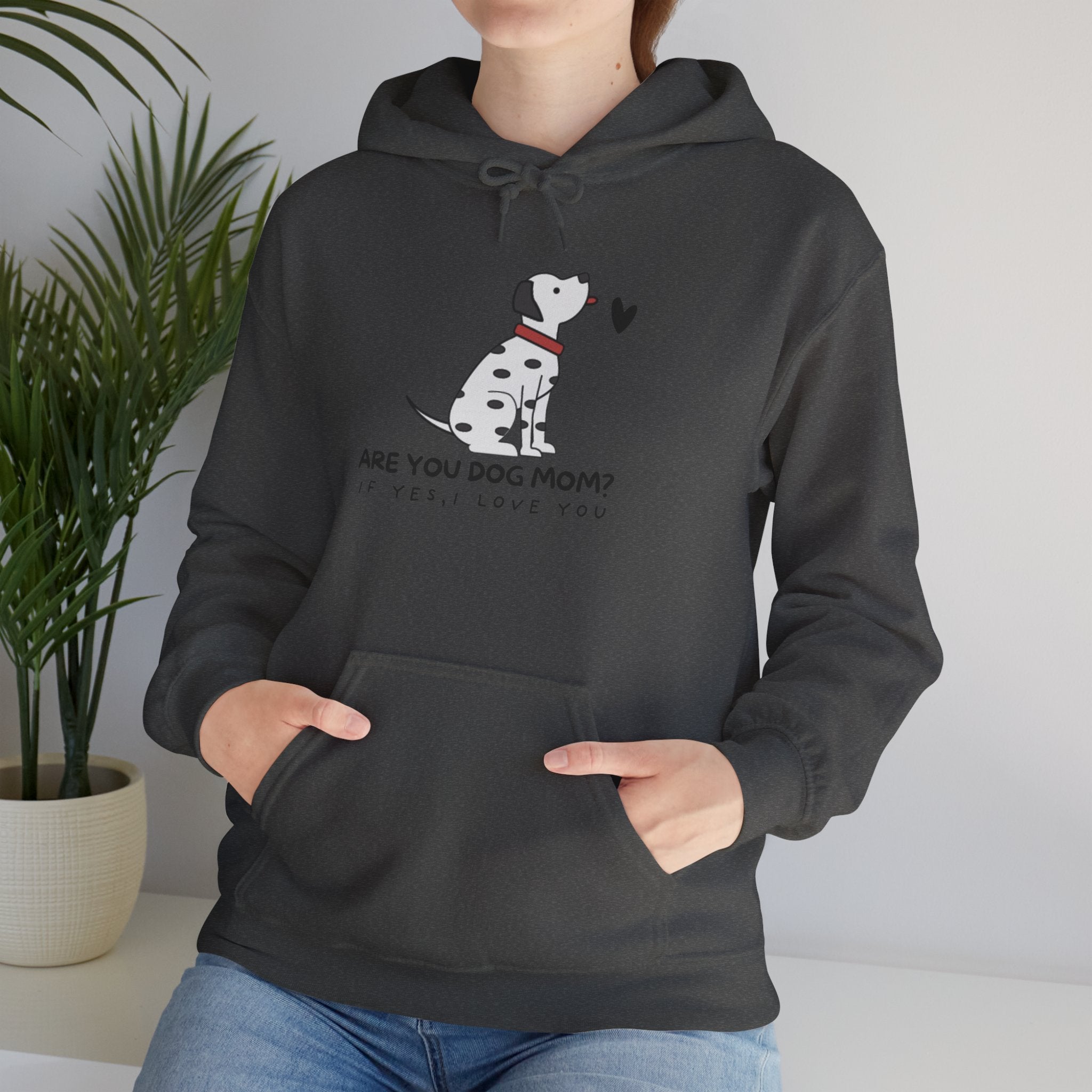 Dog Mom Hoodie — 'Are You Dog Mom?' Cute Dalmatian Graphic Pullover