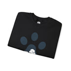 Dog Mom Crewneck Sweatshirt - Paw Print & Silhouette Graphic
