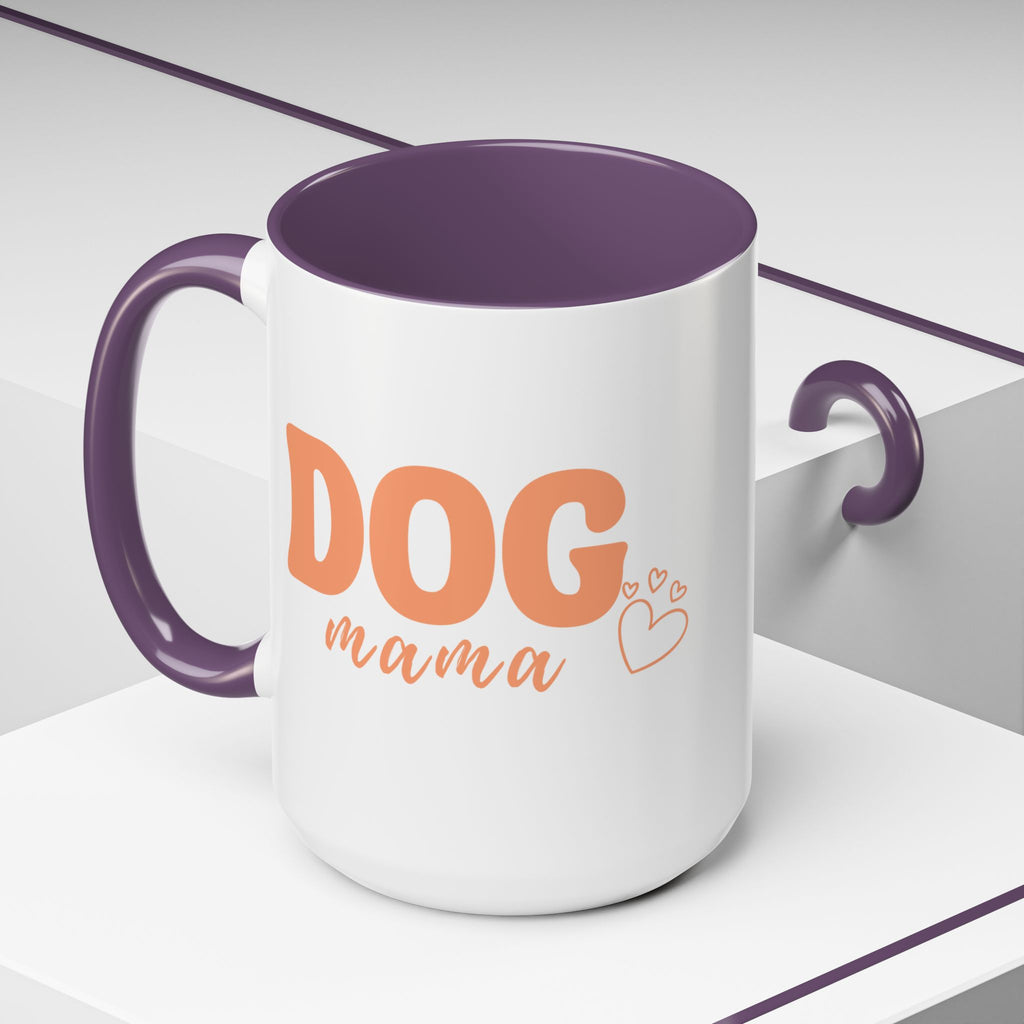 Dog Mama Coffee Mug — Cute Heart Accent Ceramic Mug (11/15 oz)
