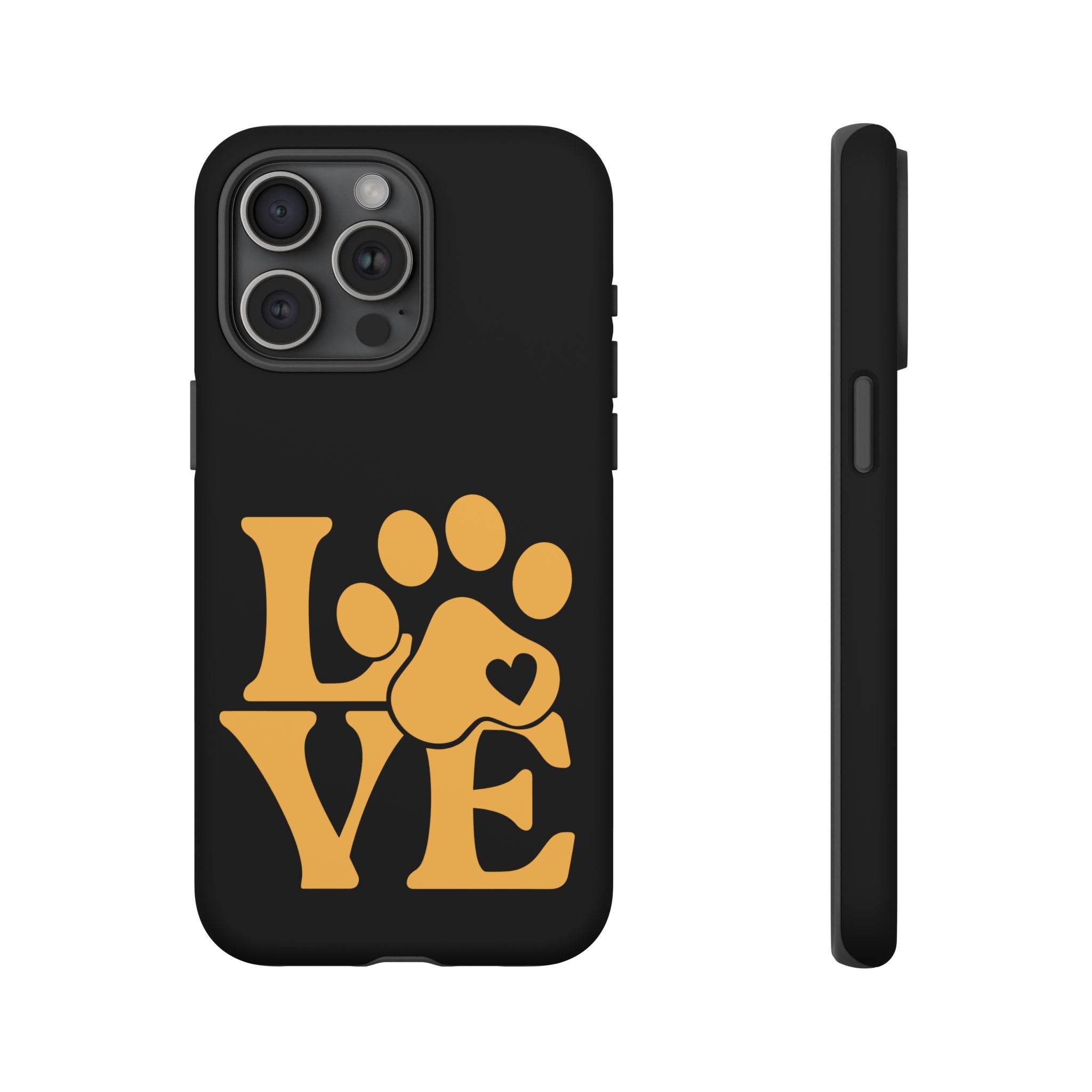 Phone Case — LOVE Paw Print Design (Pet Lover Protective Case)