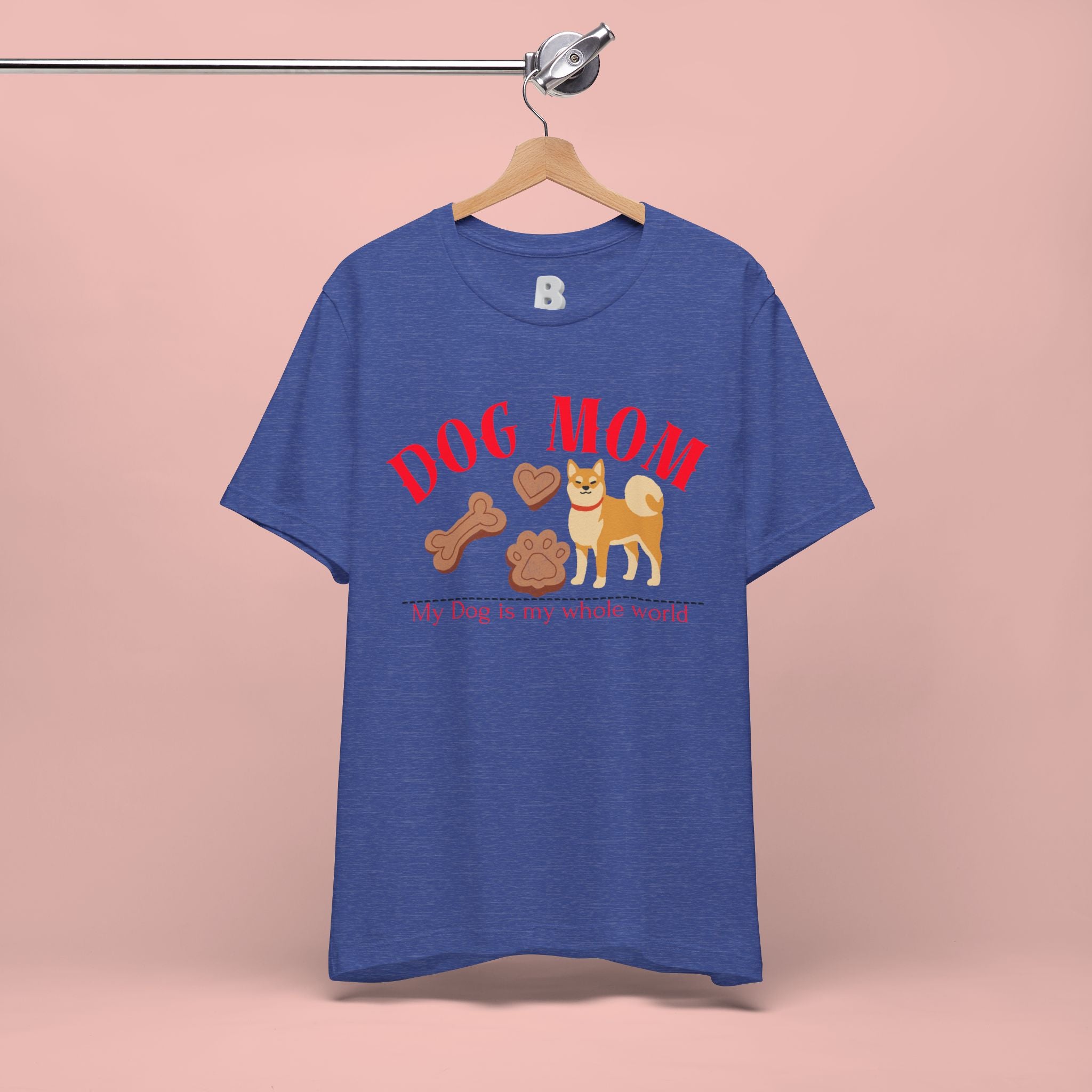 Dog Mom T-Shirt — Cute Shiba & Treats “My Dog Is My Whole World” Tee