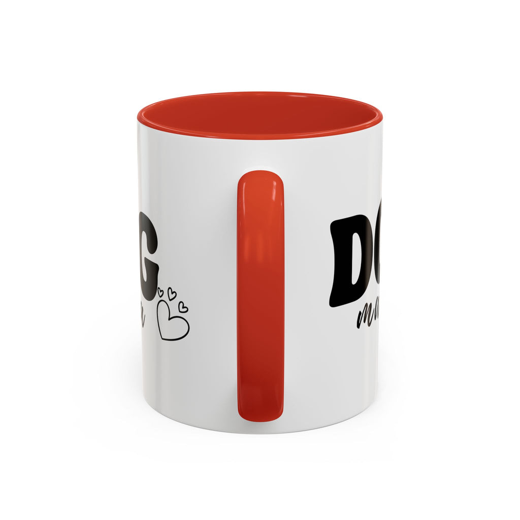 Dog Mama Accent Coffee Mug — Cute Black & White Pet Lover Gift (11/15oz)