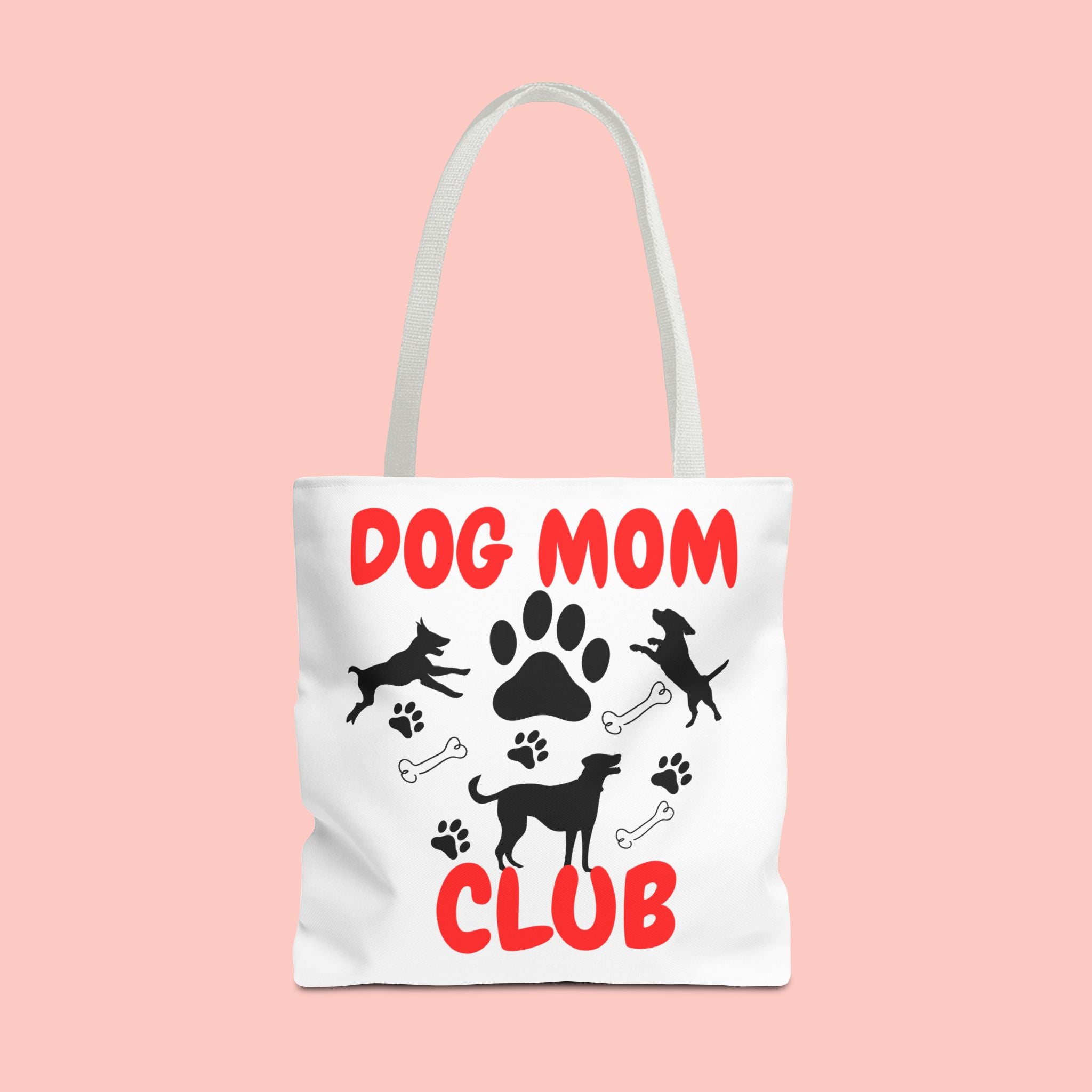 Dog Mom Club Tote Bag – Cute Paw Print Canvas Tote for Dog Lovers