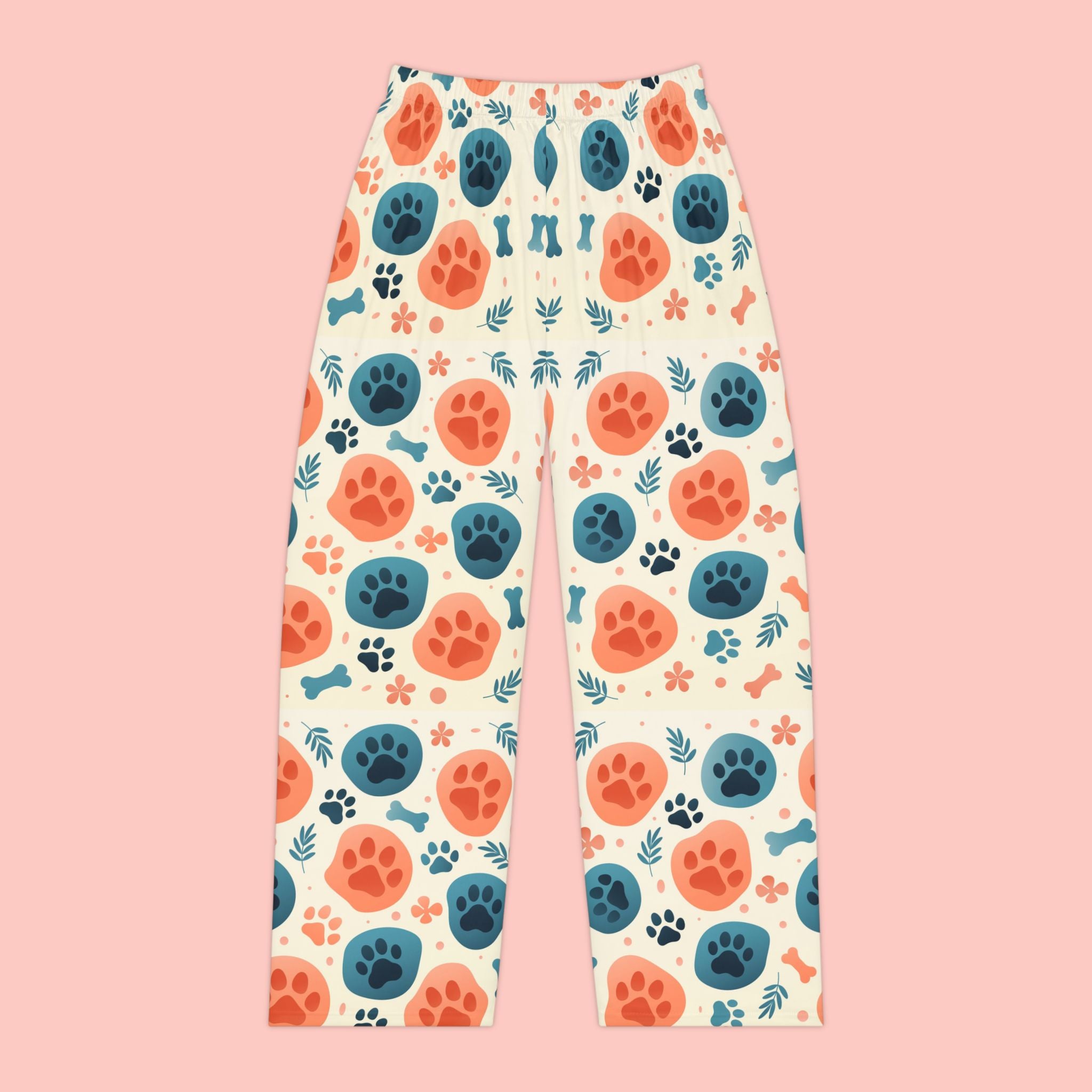 Paw Print Women's Pajama Pants — Cute Colorful Pet Pattern Lounge Pants