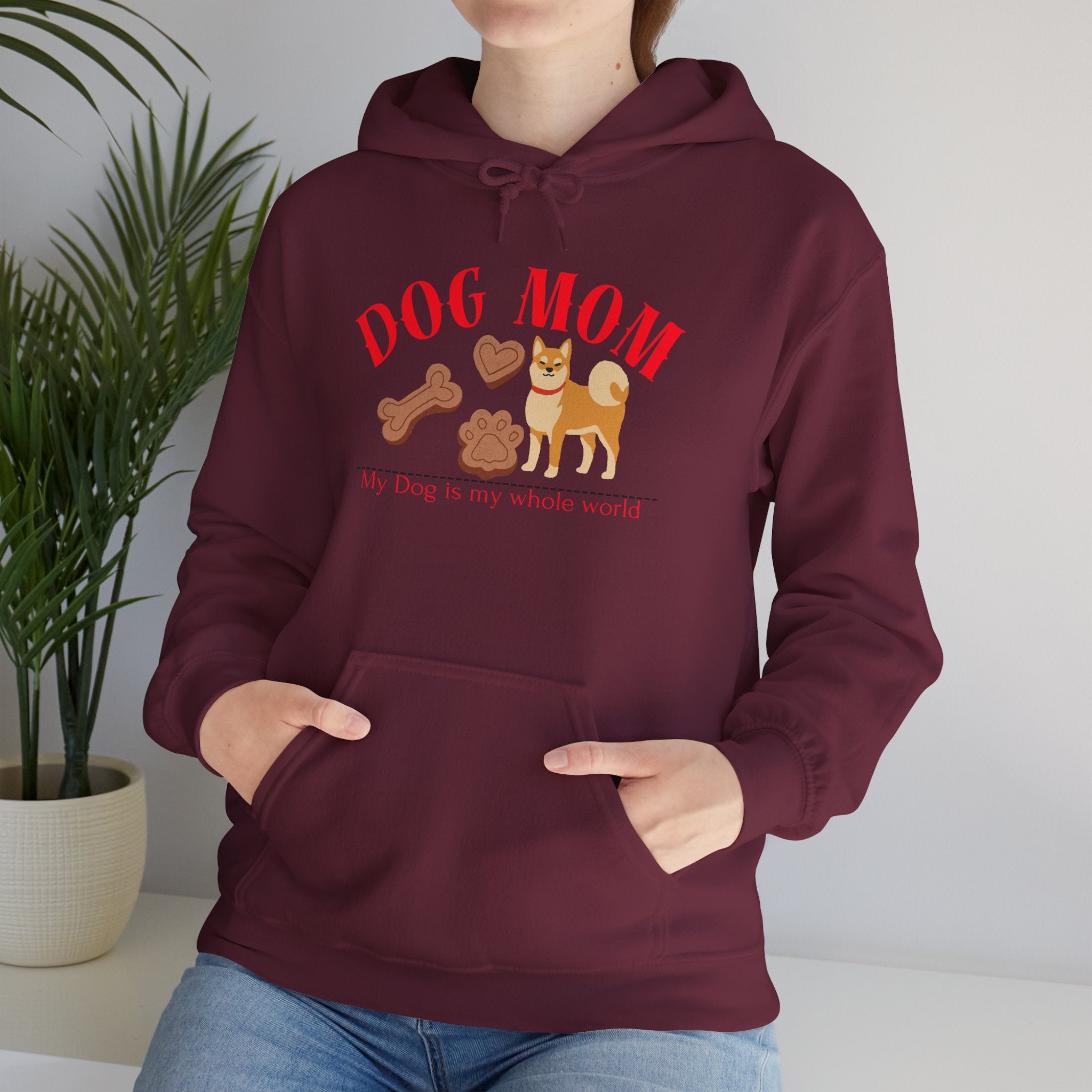 Dog Mom Hoodie – Cute Dog Paw & Bone Graphic Sweatshirt
