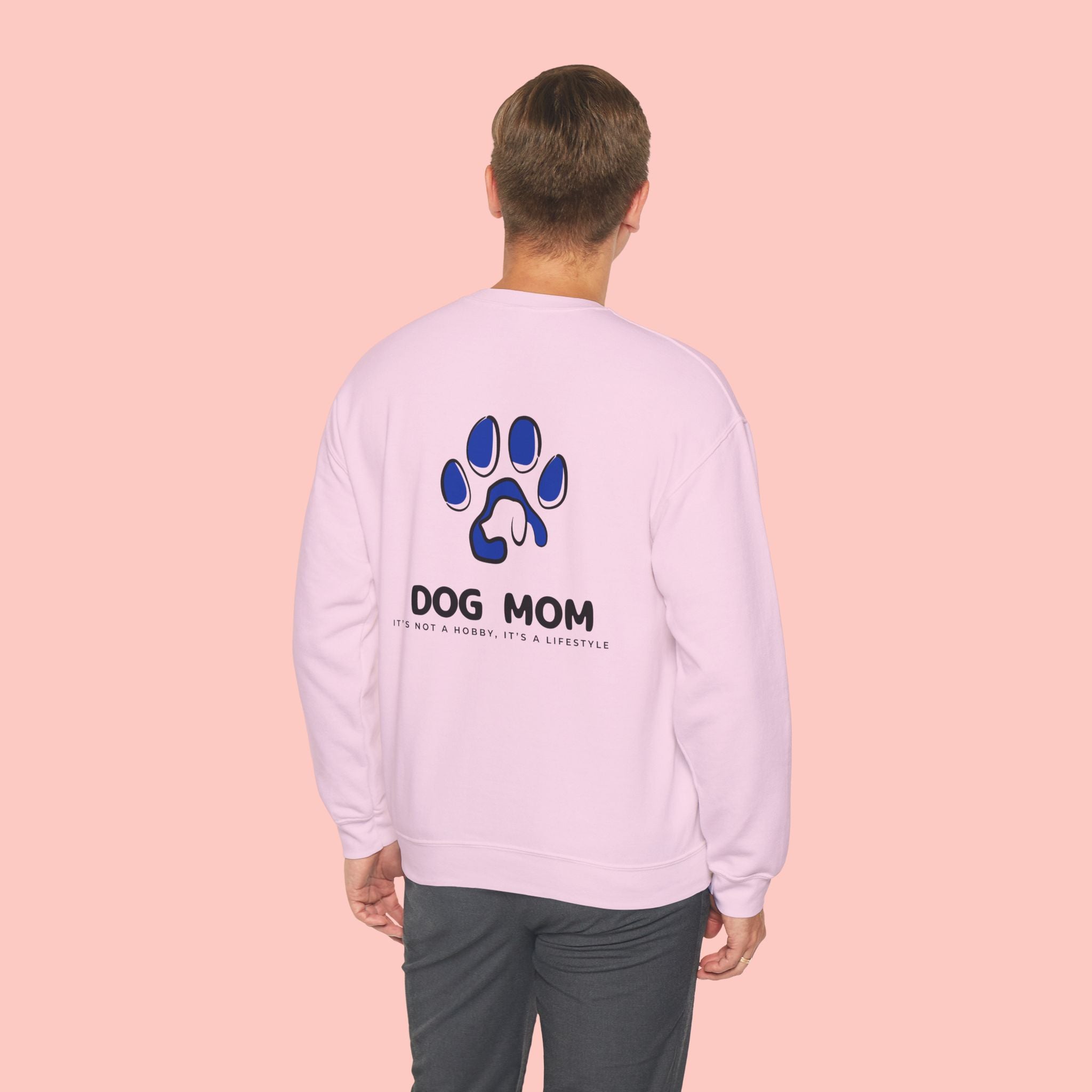Dog Mom Crewneck Sweatshirt — Blue Paw Graphic
