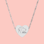 Engraved Dog Mom Heart Necklace
