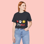 Dog Mom T-Shirt – Heart, Paw & Flower Graphic Tee