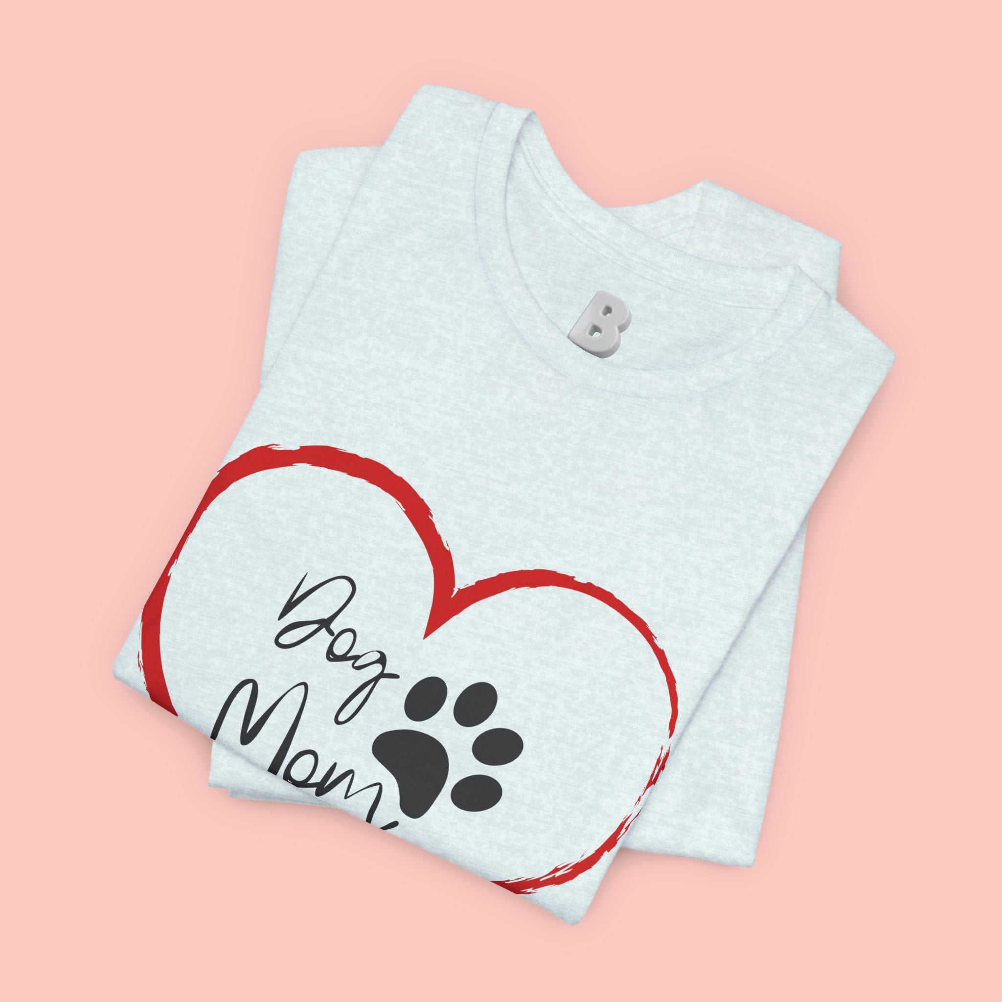 Dog Mom Heart Paw T‑Shirt