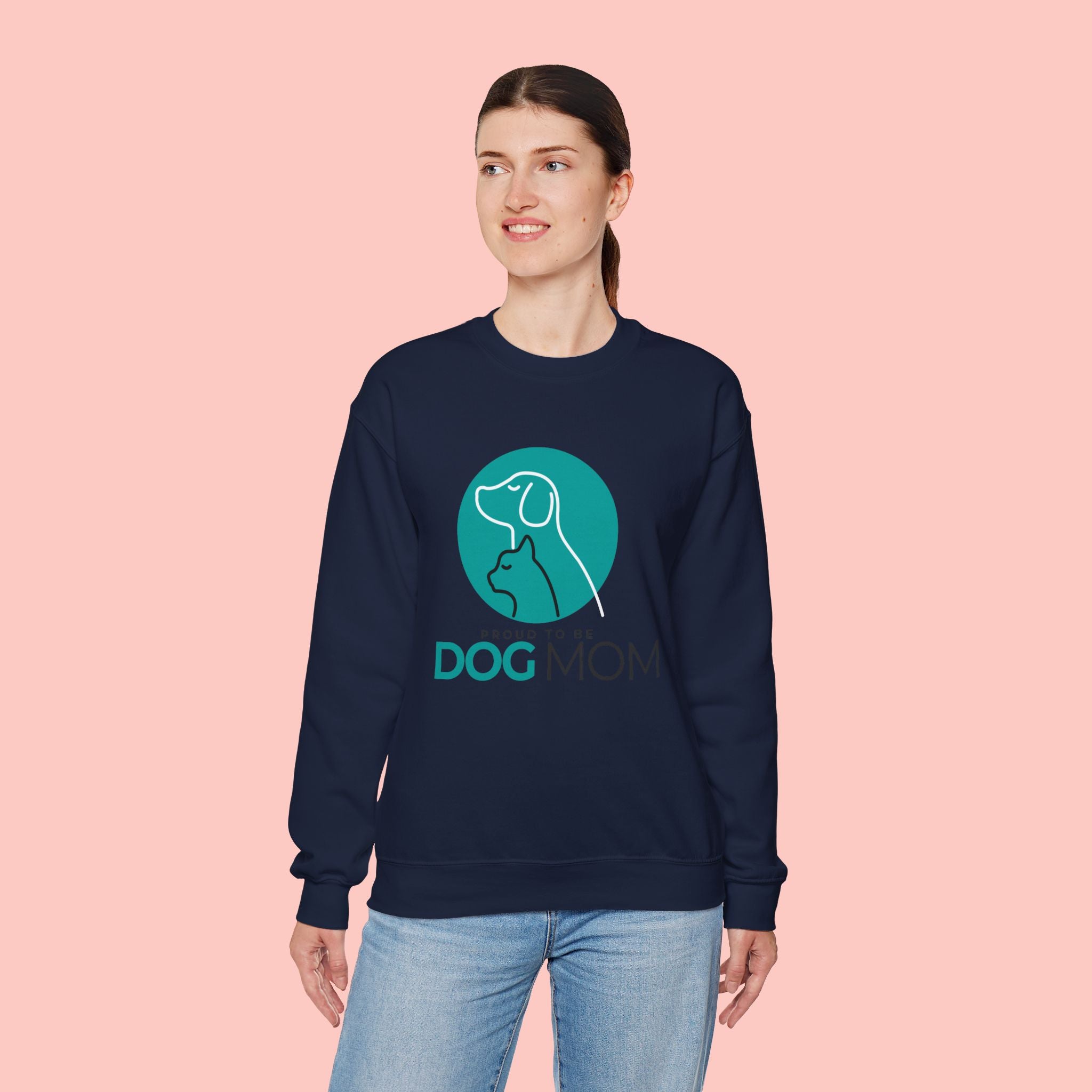 Dog Mom Crewneck Sweatshirt – Proud To Be Dog Mom Graphic Pullover