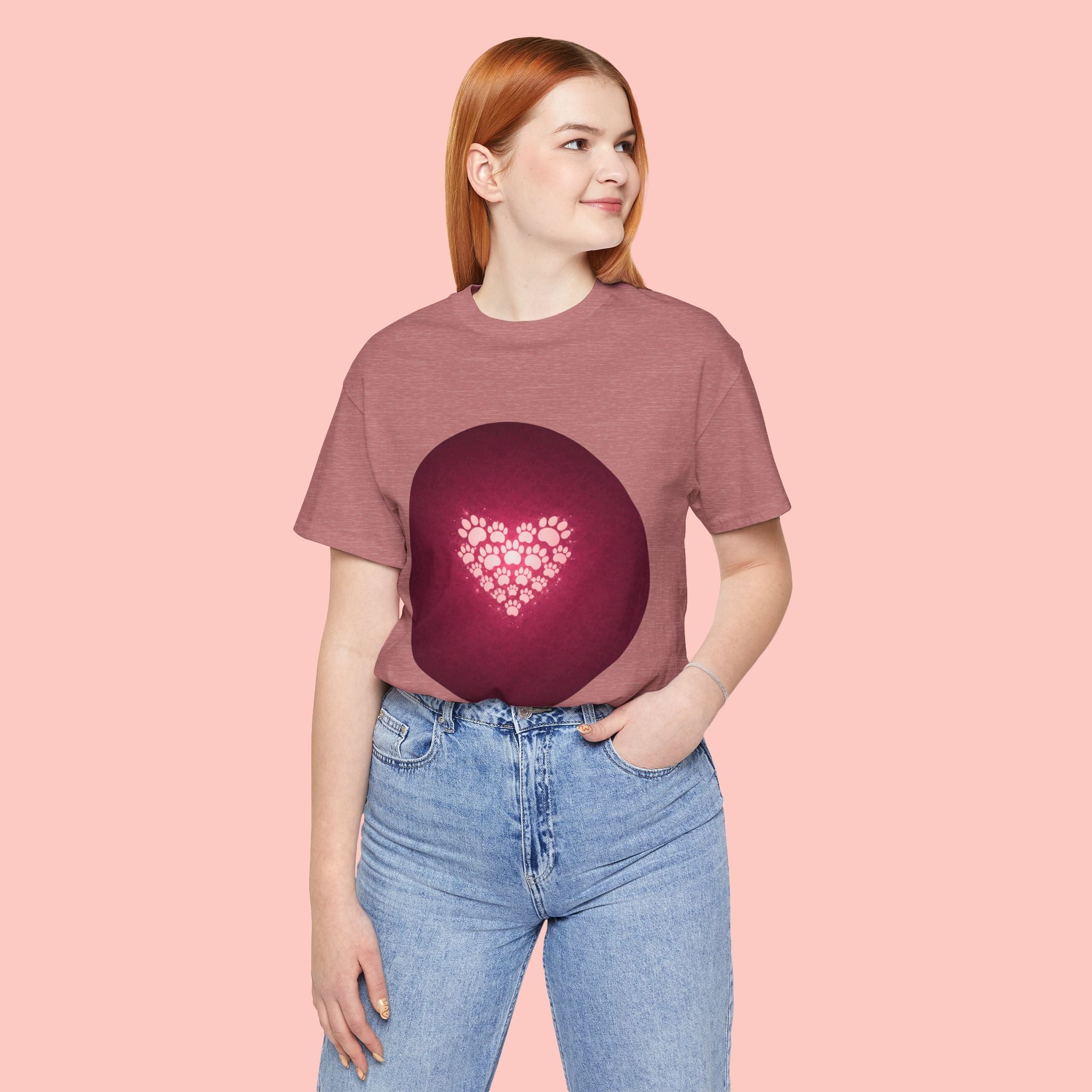 Paw Print Heart T‑Shirt — Cute Pet Lover Tee