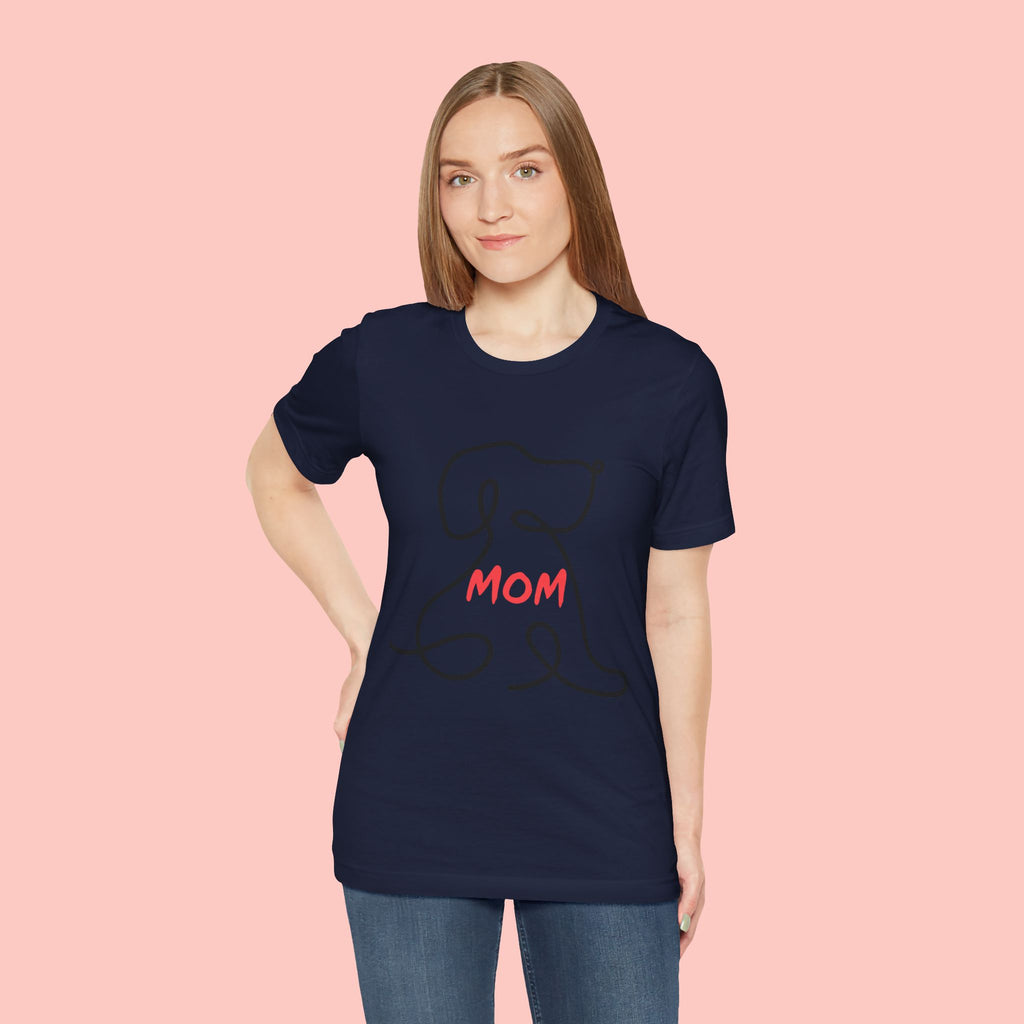 Mom Dog T-Shirt — Minimal Line Art Puppy Tee for Dog Moms, Mother's Day Gift