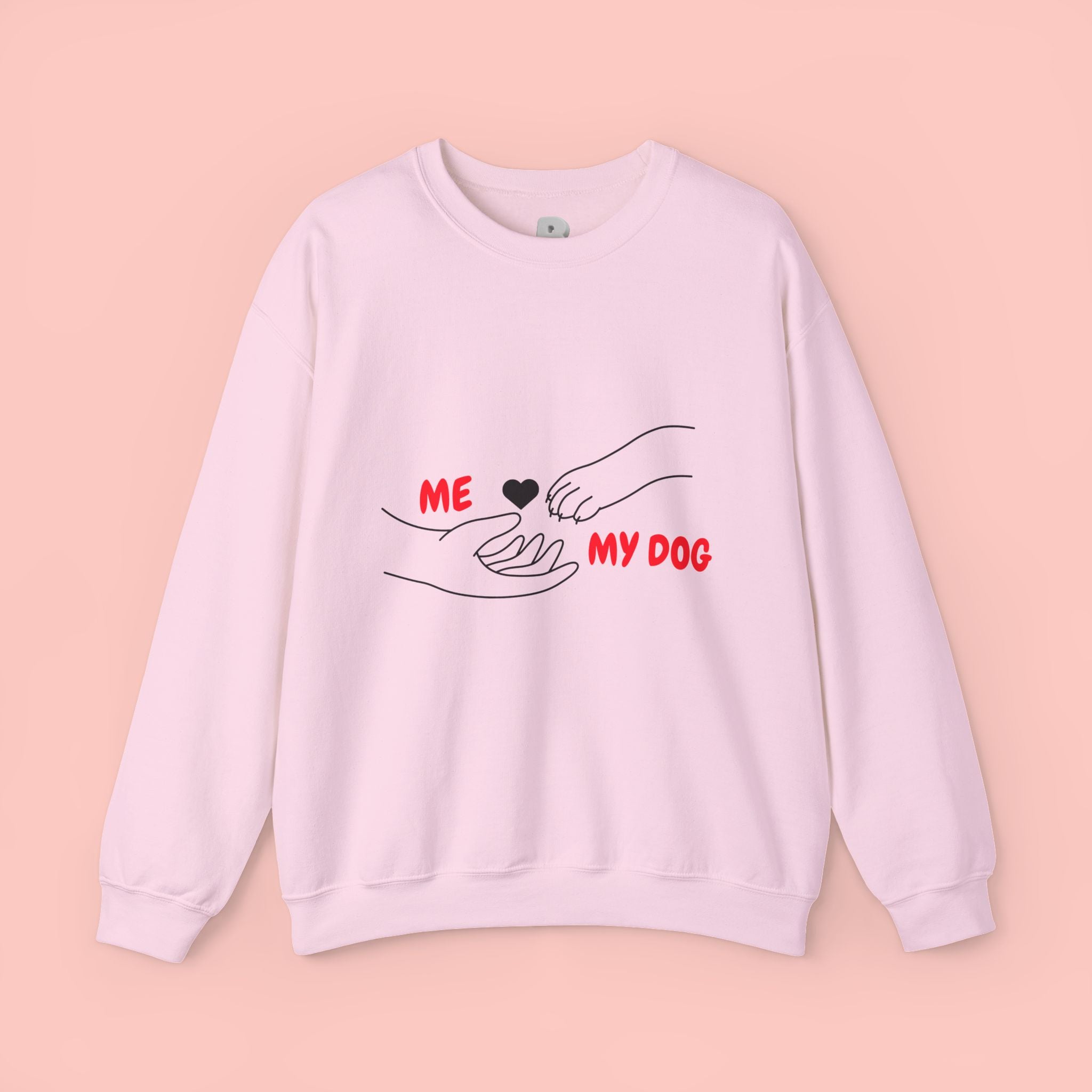 Dog Lover Crewneck Sweatshirt — "Me  My Dog" Minimalist Paw Print Design