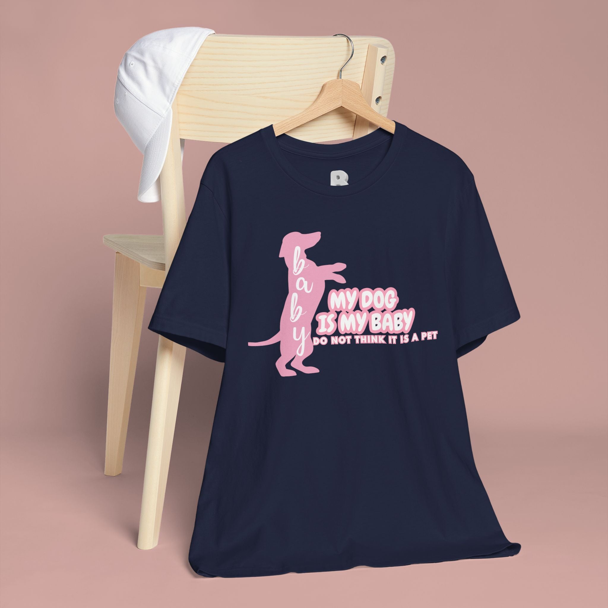 T-Shirt — "My Dog Is My Baby" Pink Dachshund Tee