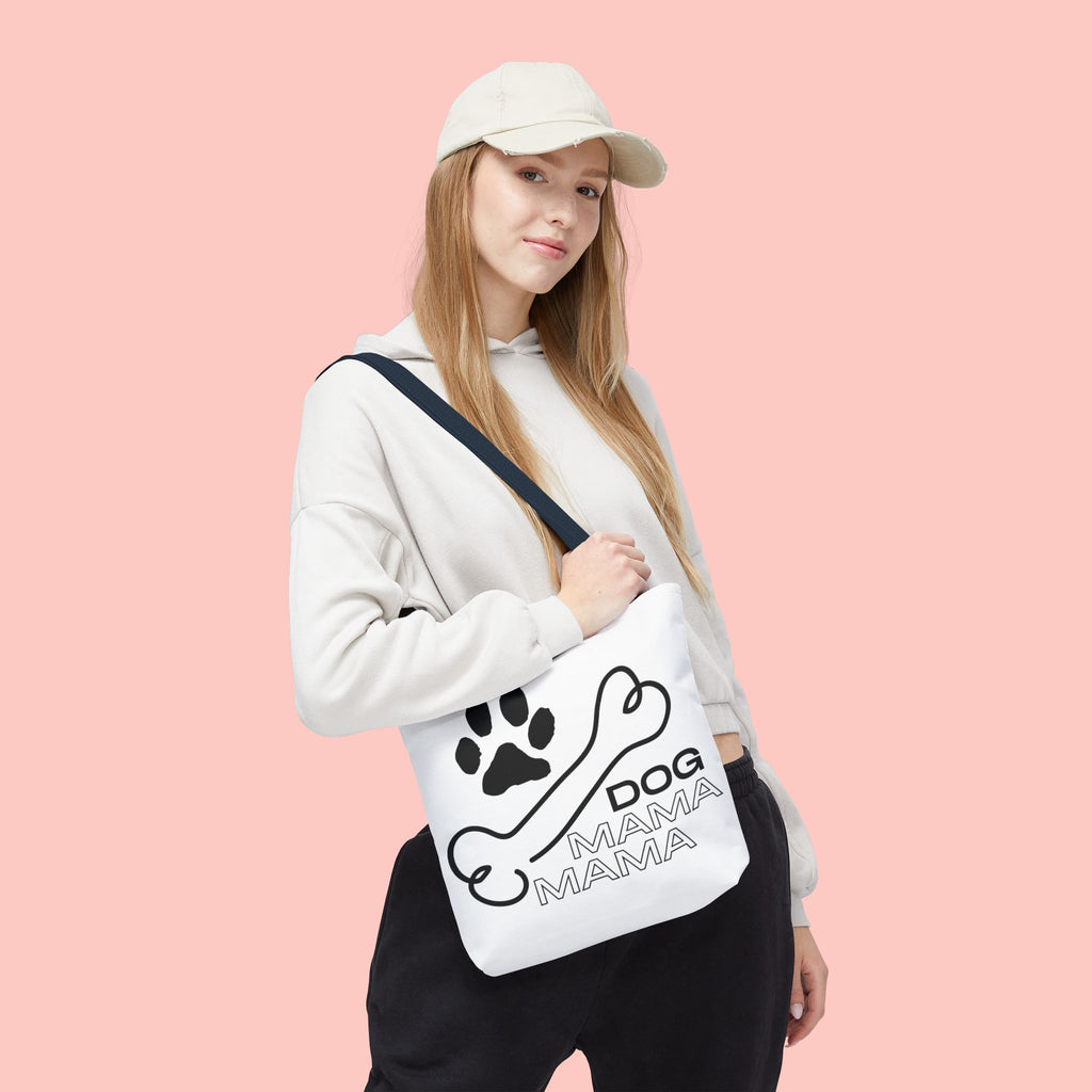 Dog Mama Tote Bag — Paw Print & Bone Graphic Canvas Shopper