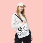 Dog Mama Tote Bag — Paw Print & Bone Graphic Canvas Shopper