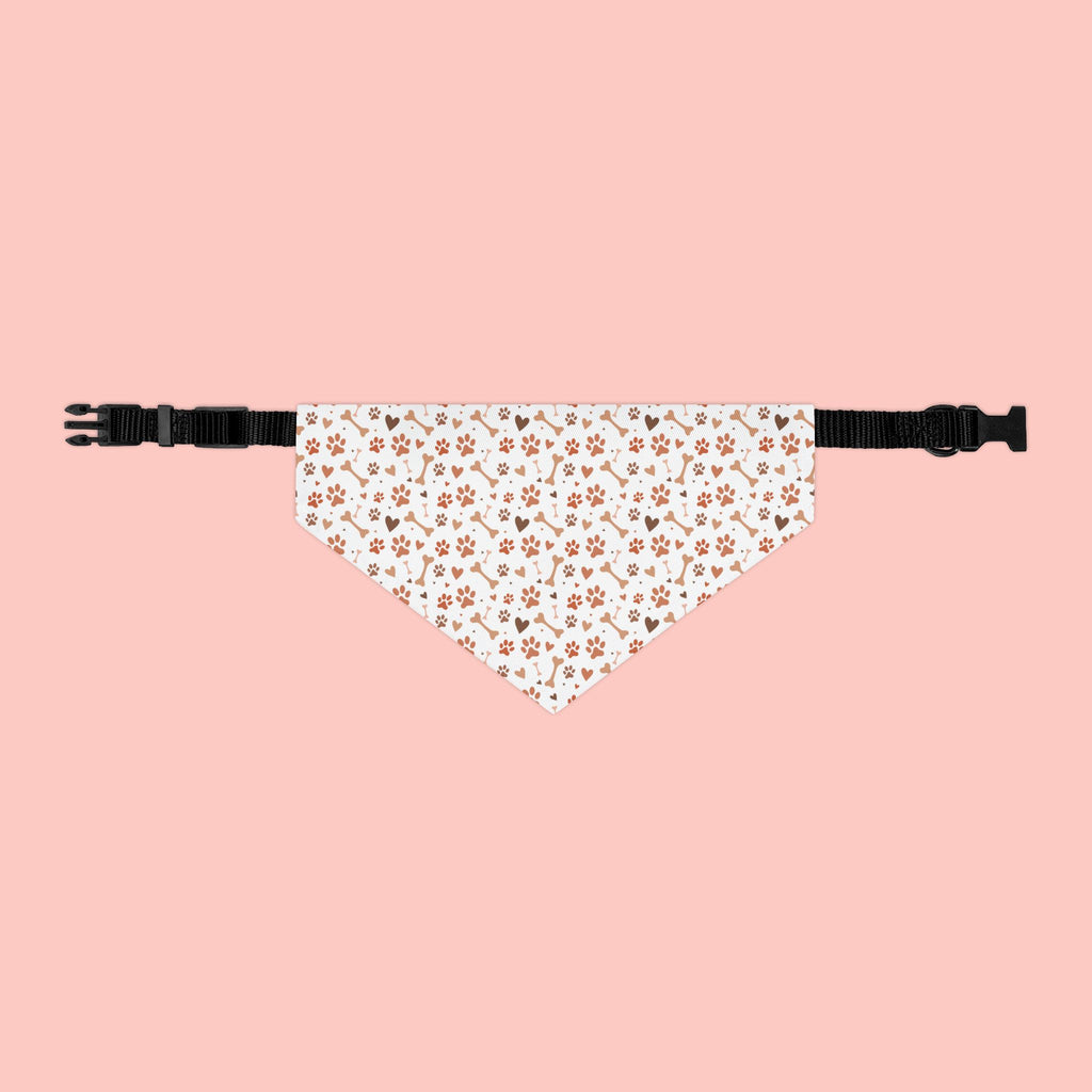 Floral Paw Print Pet Bandana Collar — Cute Spring Dog & Cat Accessory
