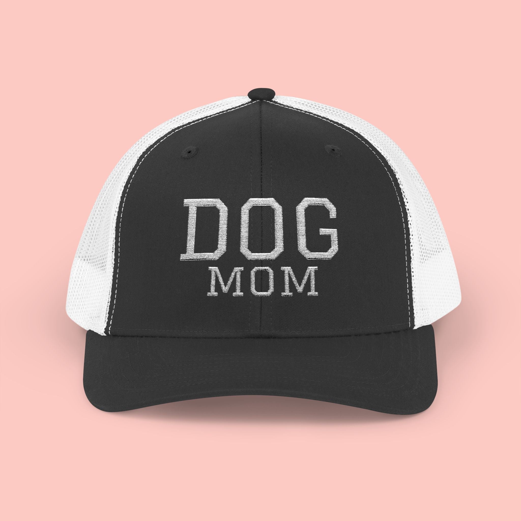 Dog Mom Trucker Cap — Rhinestone Lettering Snapback Hat