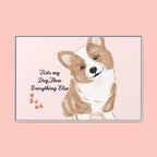 Framed Canvas Print — "First My Dog, Then Everything Else" Corgi Wall Art