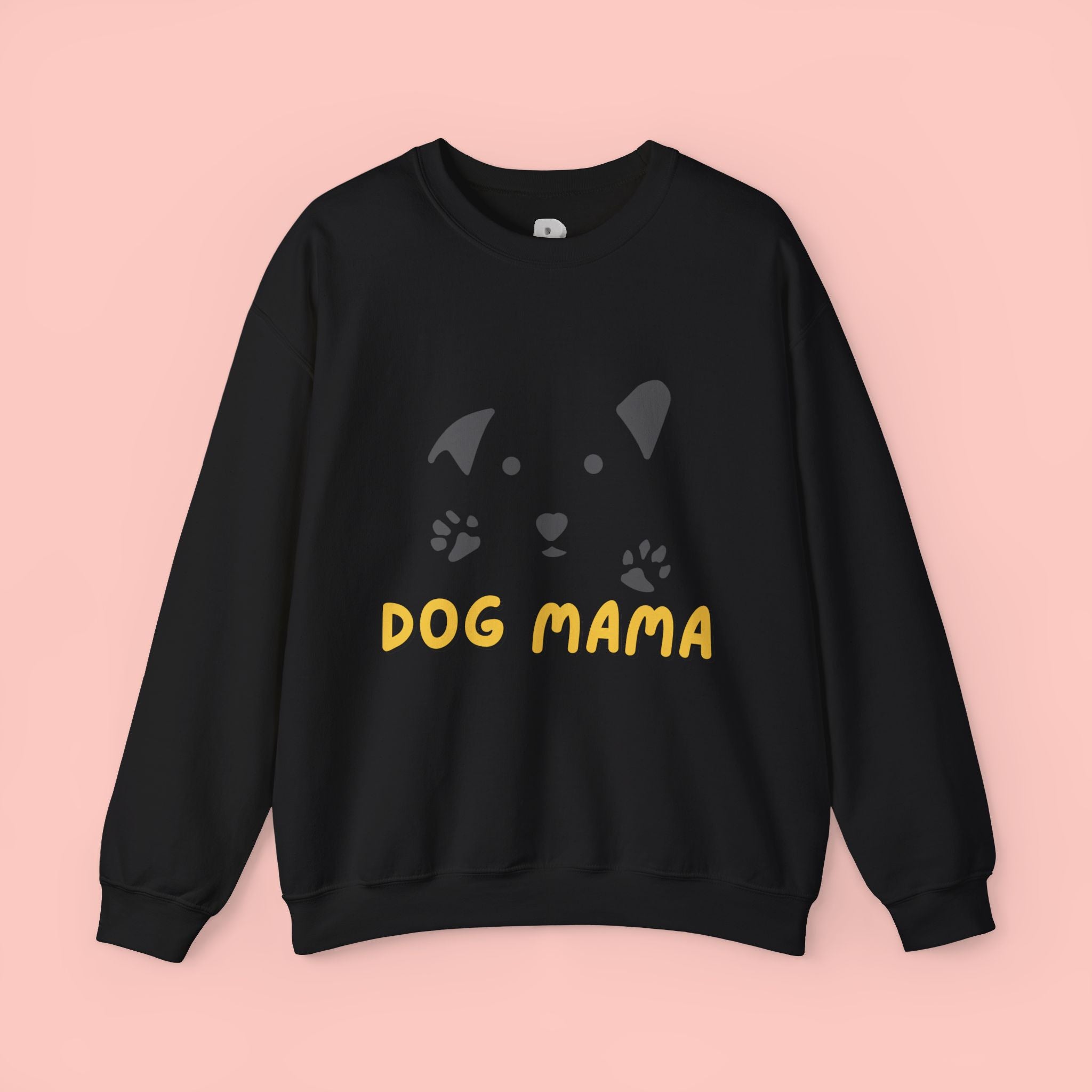 Dog Mama Crewneck Sweatshirt – Cute Paw Print & Puppy Graphic