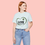 Dog Mom Love T-Shirt — "LOVE Proud Dog Mom" Heart Paw Tee