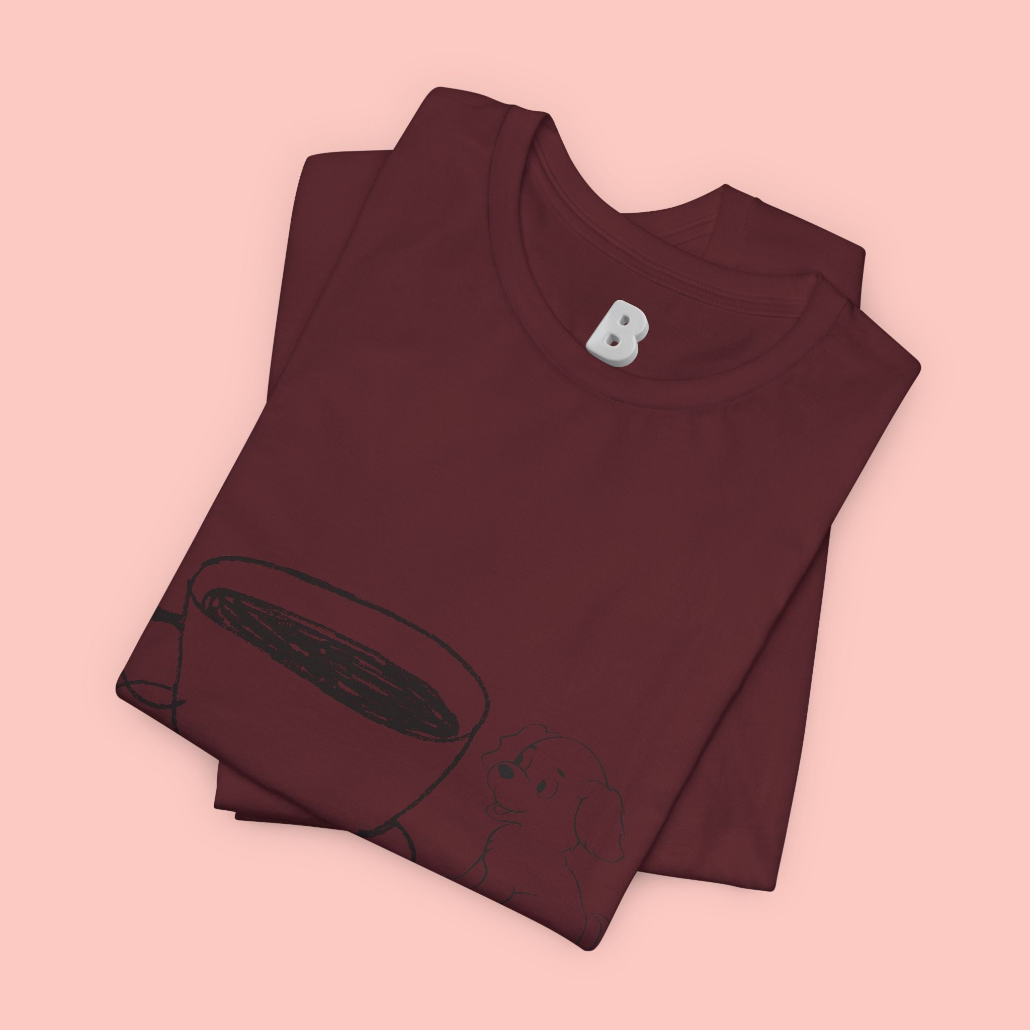 Coffee With My Dog T‑Shirt — Cute Minimalist Dog & Coffee Tee