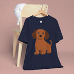 Dachshund Puppy Graphic T-Shirt — Cute Brown Dog Tee