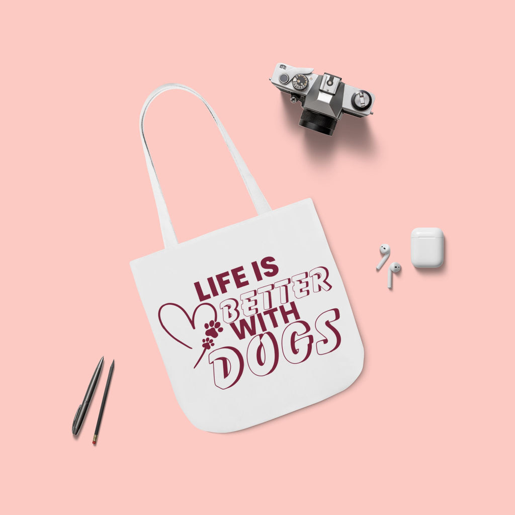 Life Is Better With Dogs Canvas Tote Bag