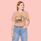 Dog Mom Love T-Shirt — "LOVE Proud Dog Mom" Heart Paw Tee