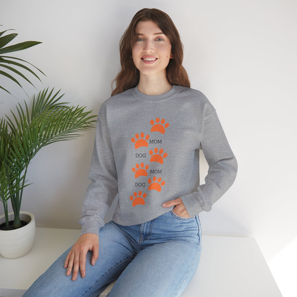 Dog Mom Paw Print Sweatshirt — Cute Pet Lover Crewneck