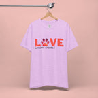 Dog Lover Tee - "LOVE My Dog > People" Paw Print Graphic T-Shirt