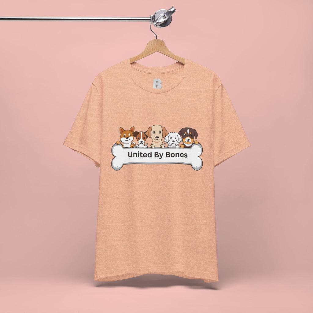 Dog Lover T‑Shirt — "United By Bones" Cute Cartoon Dogs Tee