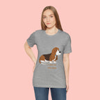 Dog Mom T‑Shirt — Cute Basset Hound I Love My Dog Mom Tee