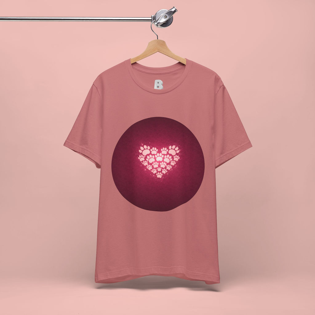 Paw Print Heart T‑Shirt — Cute Pet Lover Tee