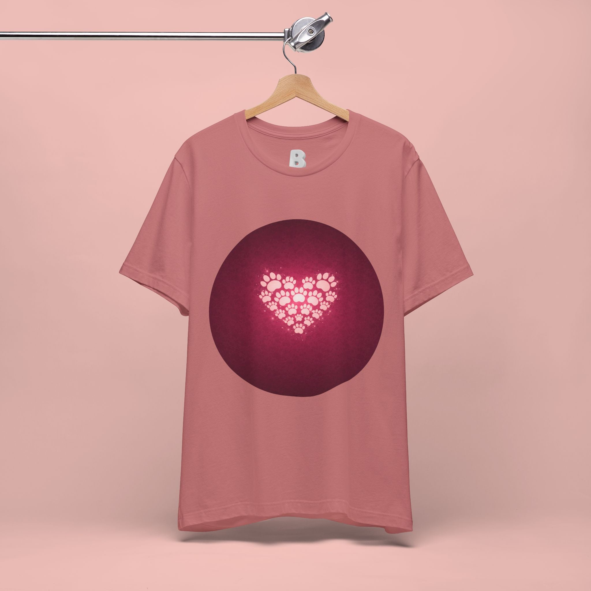 Paw Print Heart T‑Shirt — Cute Pet Lover Tee