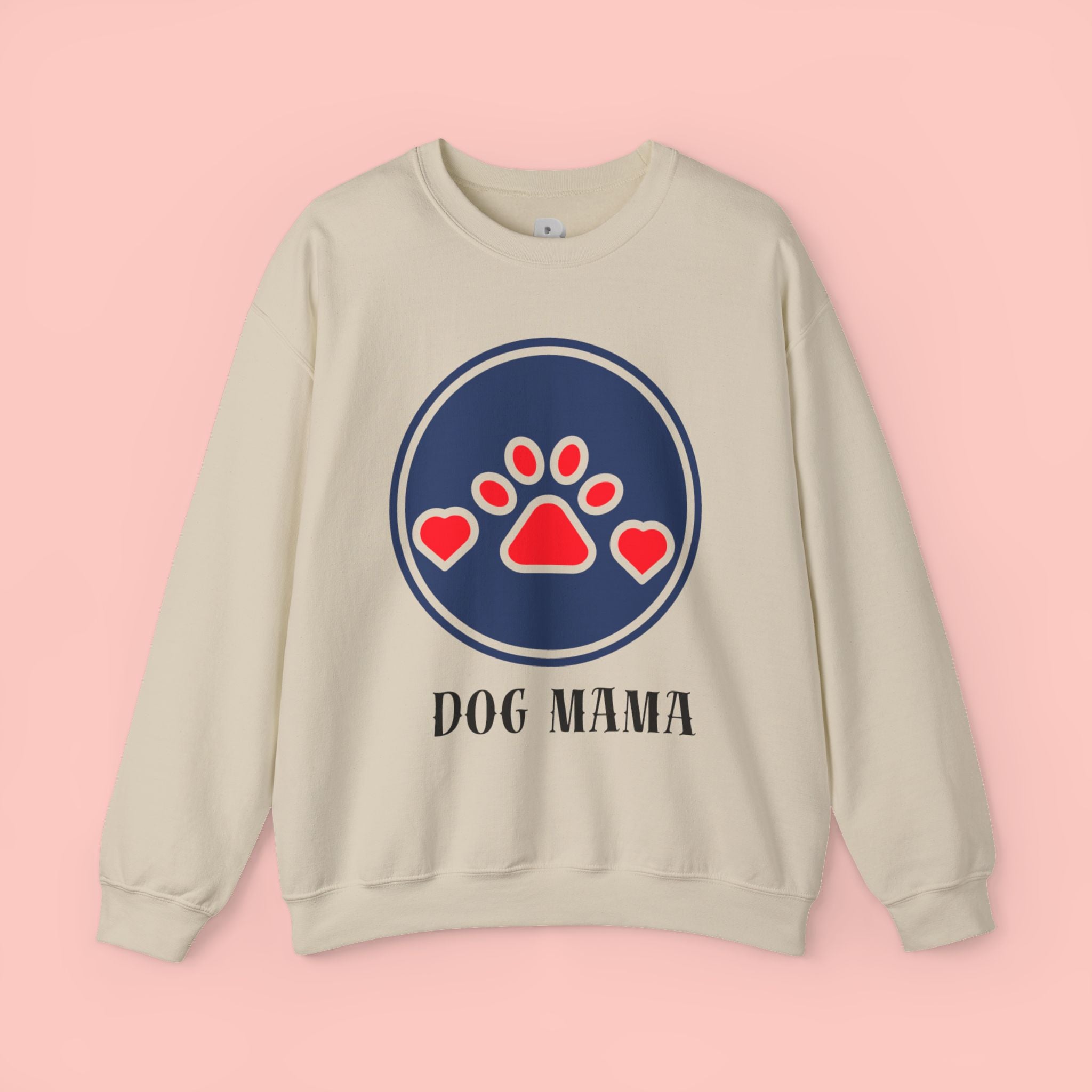 Dog Mama Crewneck Sweatshirt — Cute Paw Print Graphic for Dog Lovers