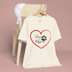 Dog Mom Heart Paw T‑Shirt