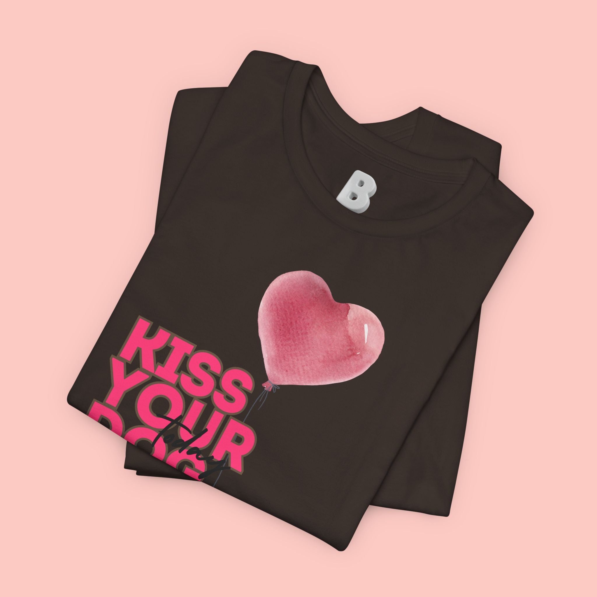 Kiss Your Dog T-Shirt — Cute Corgi with Heart Balloon Pet Lover Tee
