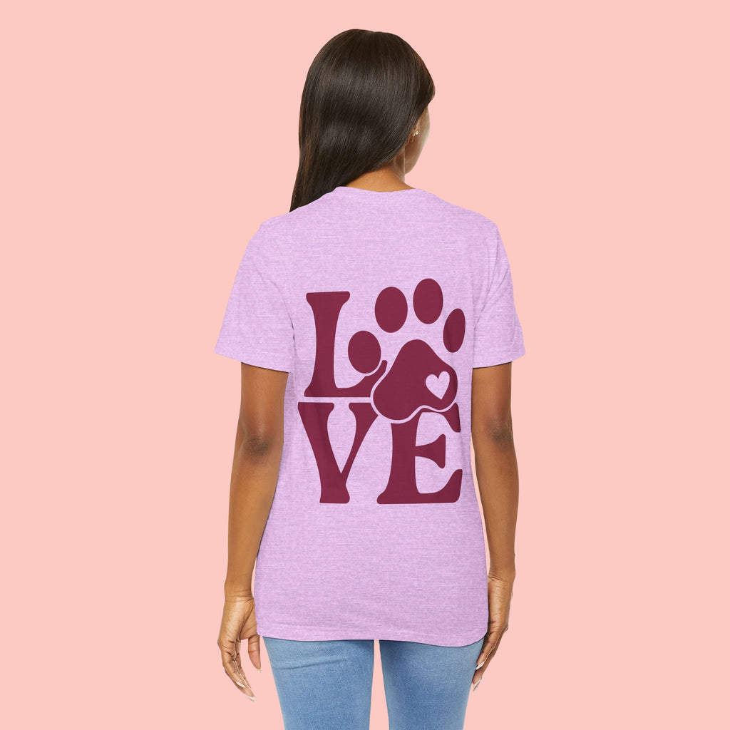 Dog Paw "LOVE" Tee - Pet Lover Graphic T-Shirt