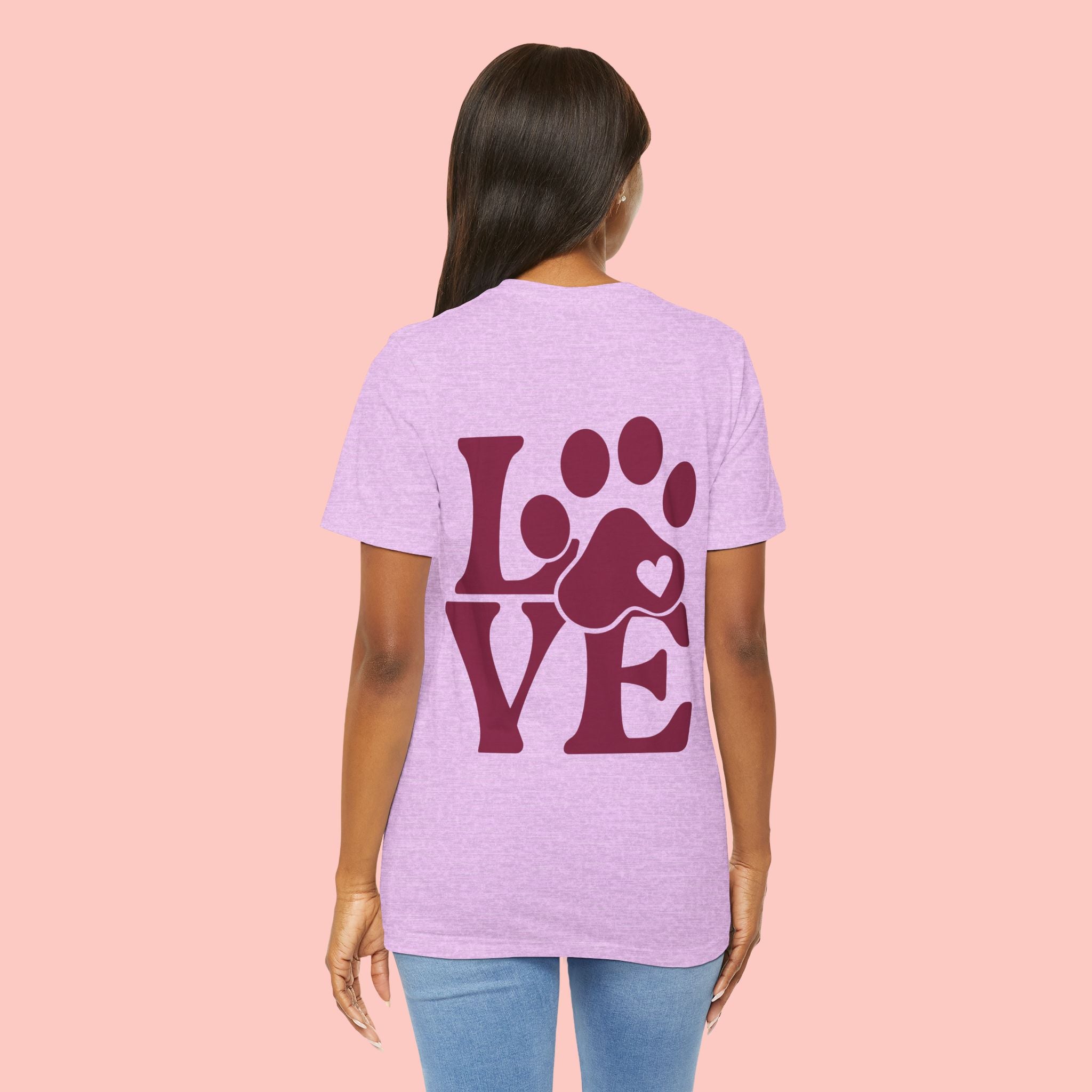 Dog Paw "LOVE" Tee - Pet Lover Graphic T-Shirt