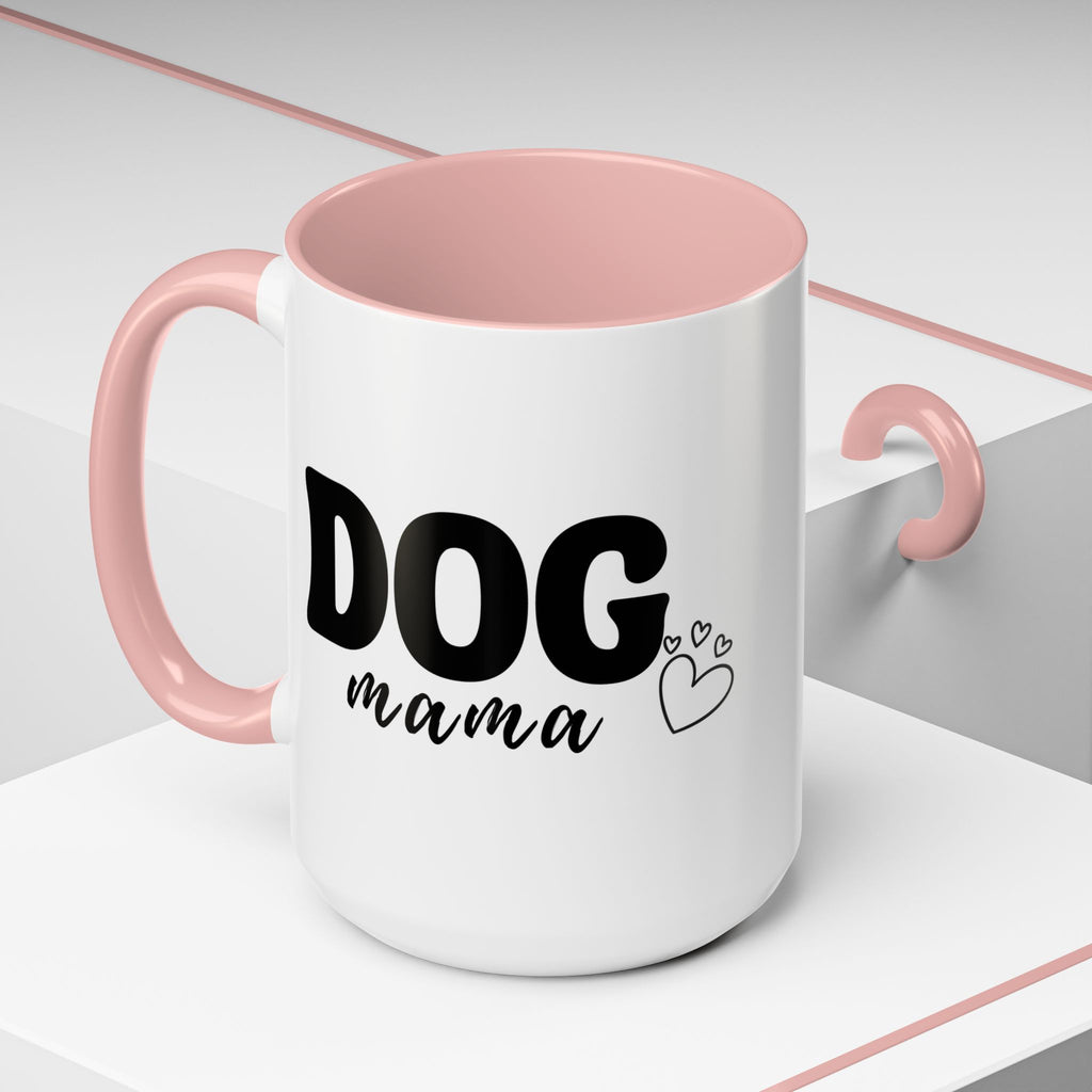 Dog Mama Accent Coffee Mug — Cute Black & White Pet Lover Gift (11/15oz)