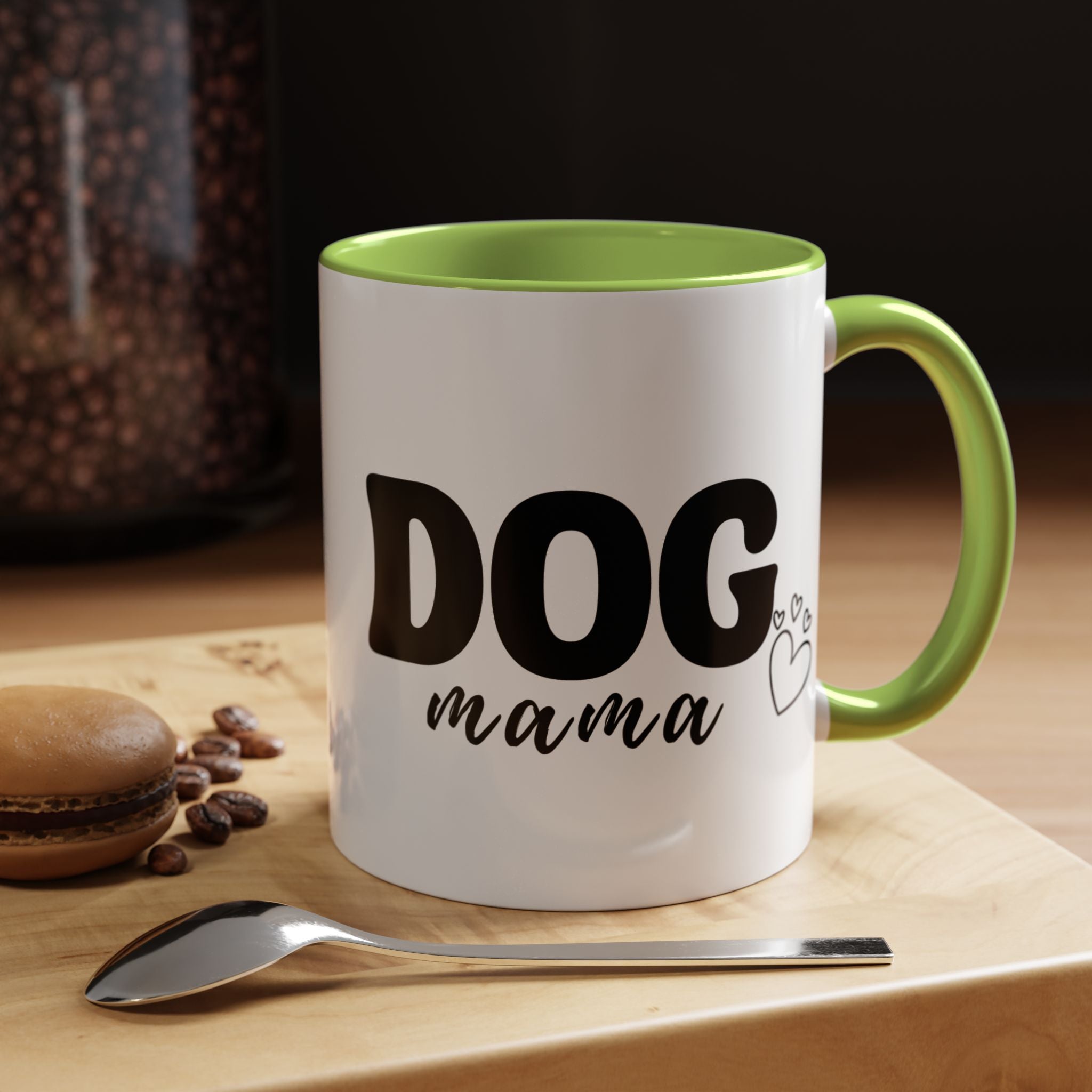 Dog Mama Accent Coffee Mug — Cute Black & White Pet Lover Gift (11/15oz)
