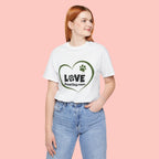 Dog Mom Love T-Shirt — "LOVE Proud Dog Mom" Heart Paw Tee