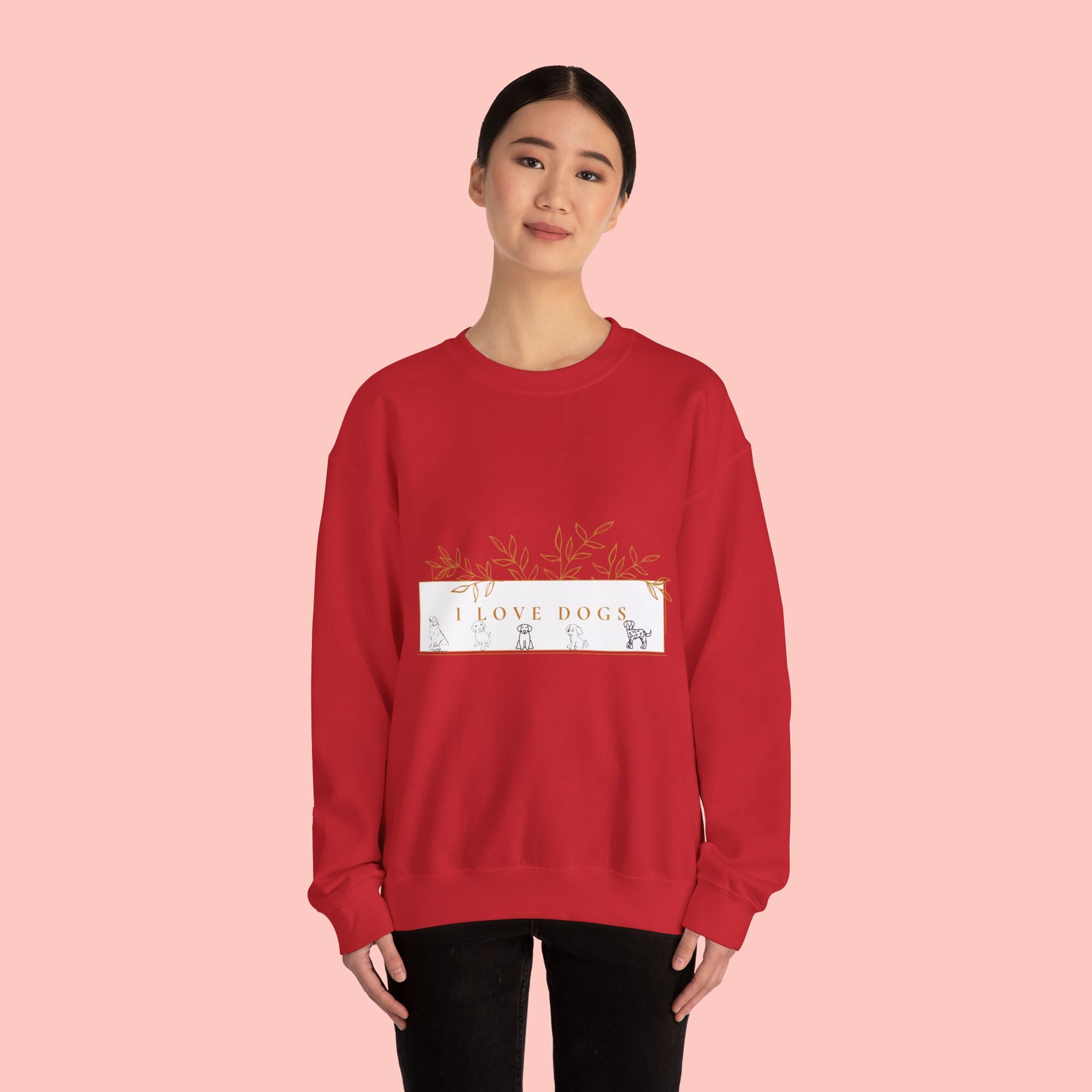 I Love Dogs Floral Crewneck Sweatshirt