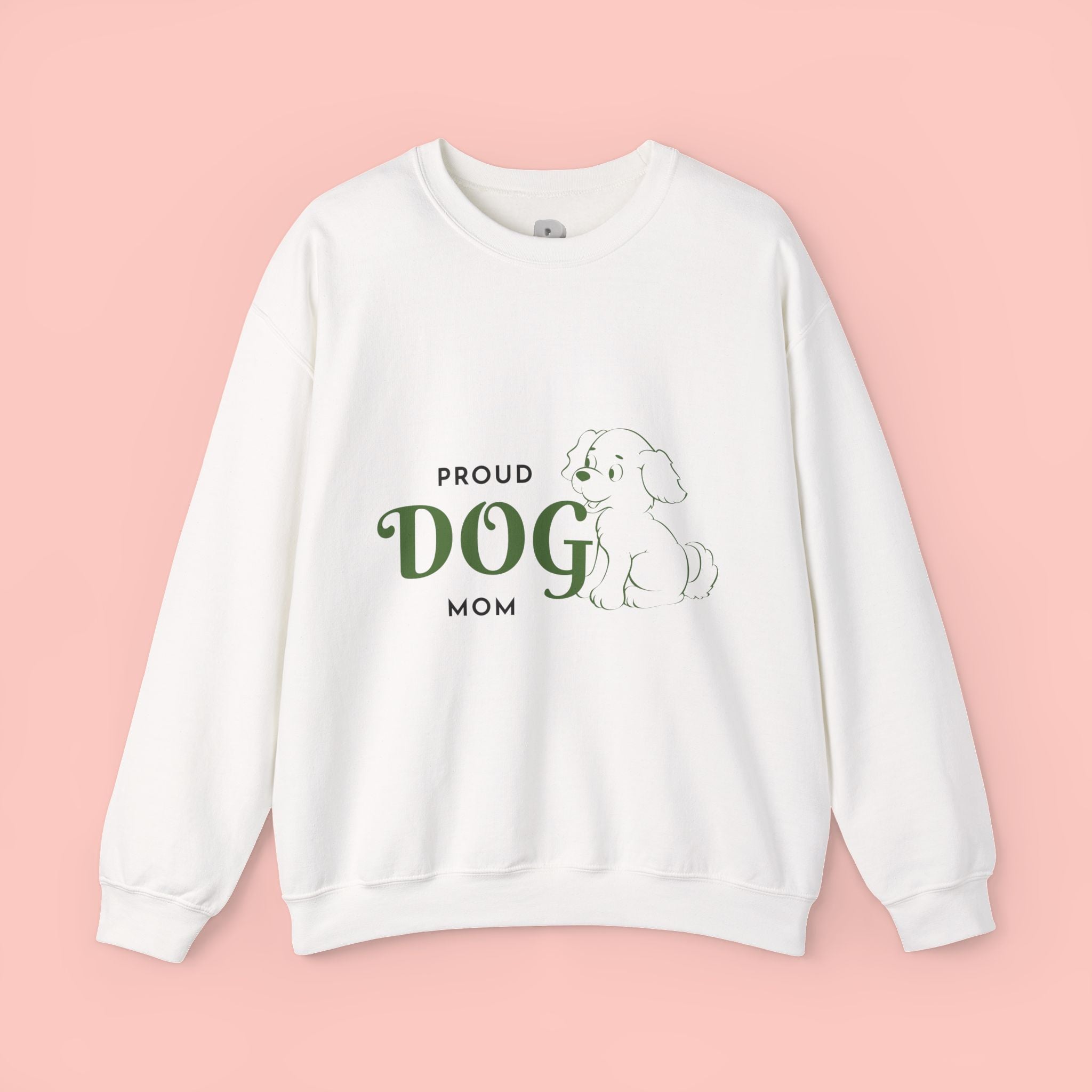 Proud Dog Mom Sweatshirt – Cute Dog Outline Crewneck for Pet Lovers
