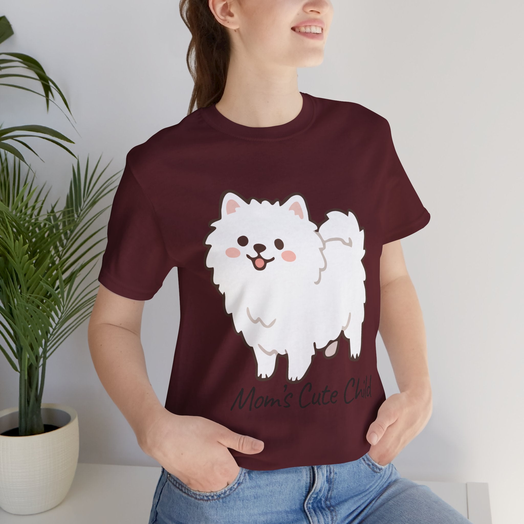 Cute Fluffy Pomeranian Tee — "Mom's Cute Child" Dog T-Shirt